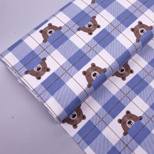 Brushed Cotton - Pale Blue - Peek a Boo Bear