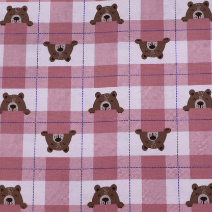 Brushed Cotton - Pink - Peek a Boo Bear