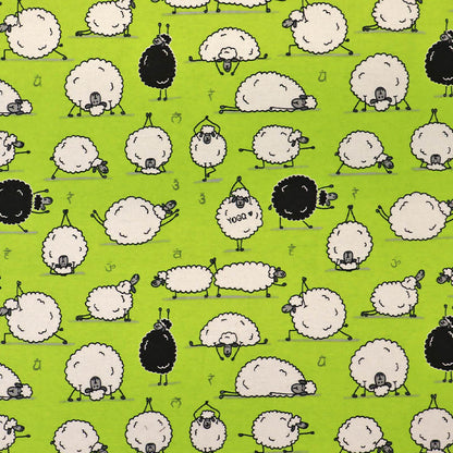 Brushed Cotton - Sheep - Green - Cardigan