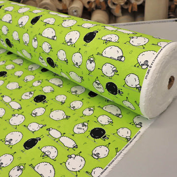 Brushed Cotton - Sheep - Green - Cardigan