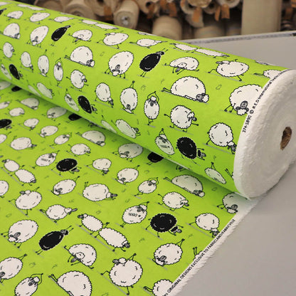 Brushed Cotton - Sheep - Green - Cardigan