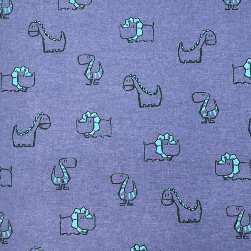 100% Cotton Brushed Cotton Fabric - Blue Dinosaur Print