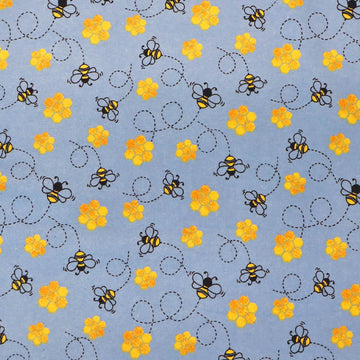Brushed Cotton -  Worker Bee Blue - Didsbury