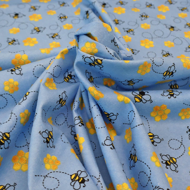 Brushed Cotton -  Worker Bee Blue - Didsbury