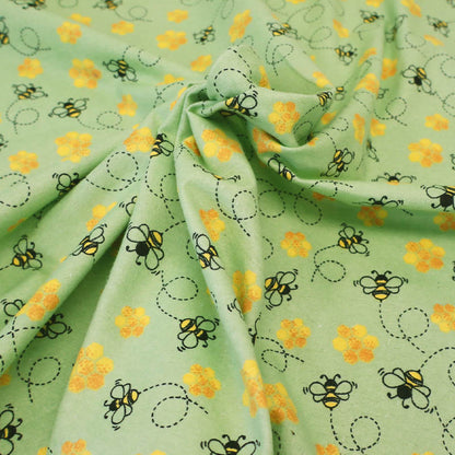 Brushed Cotton -  Worker Bee Green - Deansgate