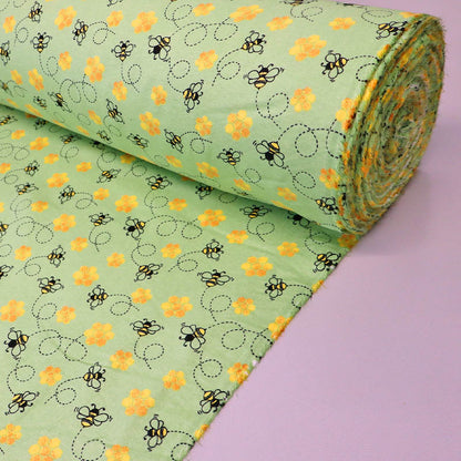 Brushed Cotton -  Worker Bee Green - Deansgate