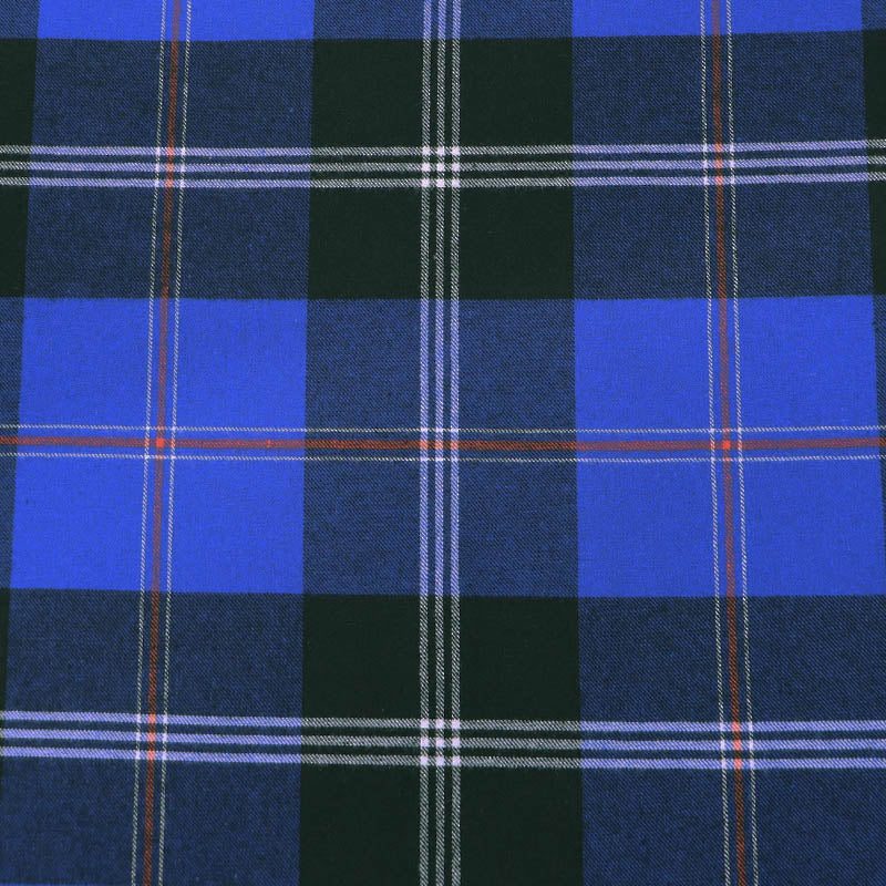 100% Cotton Brushed Cotton Check Fabric - Black and Blue