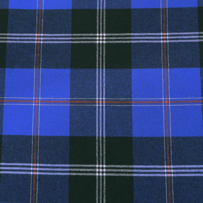 100% Cotton Brushed Cotton Check Fabric - Black and Blue
