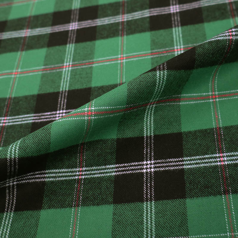 100% Cotton Brushed Cotton Check Fabric - Green and Black