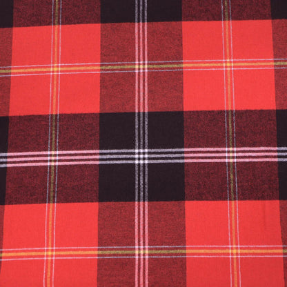 100% Cotton Brushed Cotton Check Fabric - Black and Red
