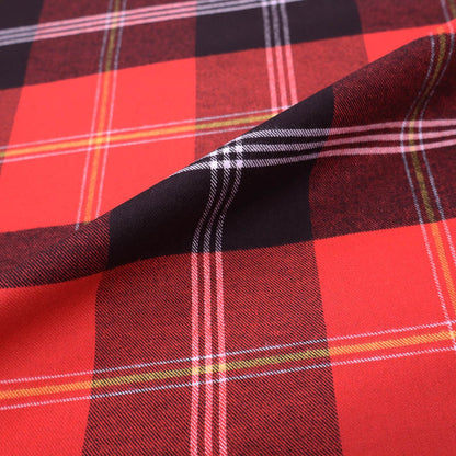 100% Cotton Brushed Cotton Check Fabric - Black and Red