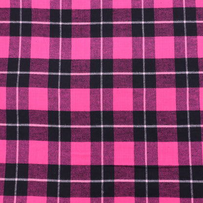 Brushed Cotton Check - Pink and Black - Miss Lockhart
