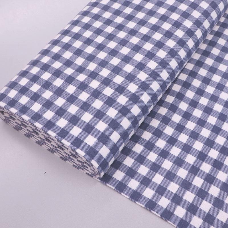 100% Cotton Blue Brushed Cotton Gingham Fabric