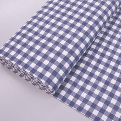 100% Cotton Blue Brushed Cotton Gingham Fabric