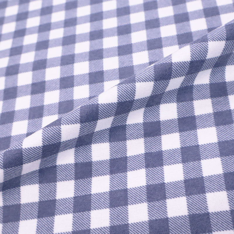 100% Cotton Blue Brushed Cotton Gingham Fabric
