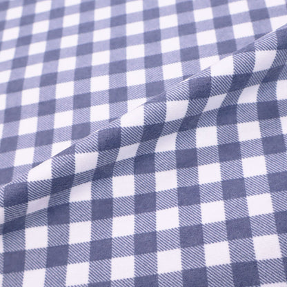 100% Cotton Blue Brushed Cotton Gingham Fabric