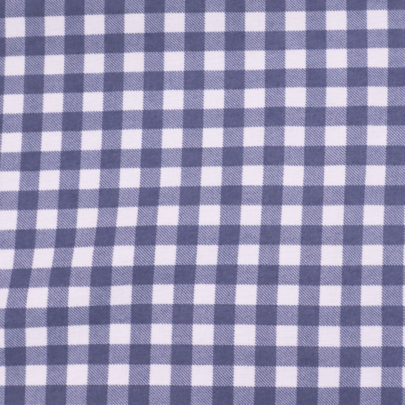 100% Cotton Blue Brushed Cotton Gingham Fabric