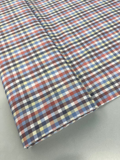 Deadstock Cotton Check - Yellow, Orange and Blue
