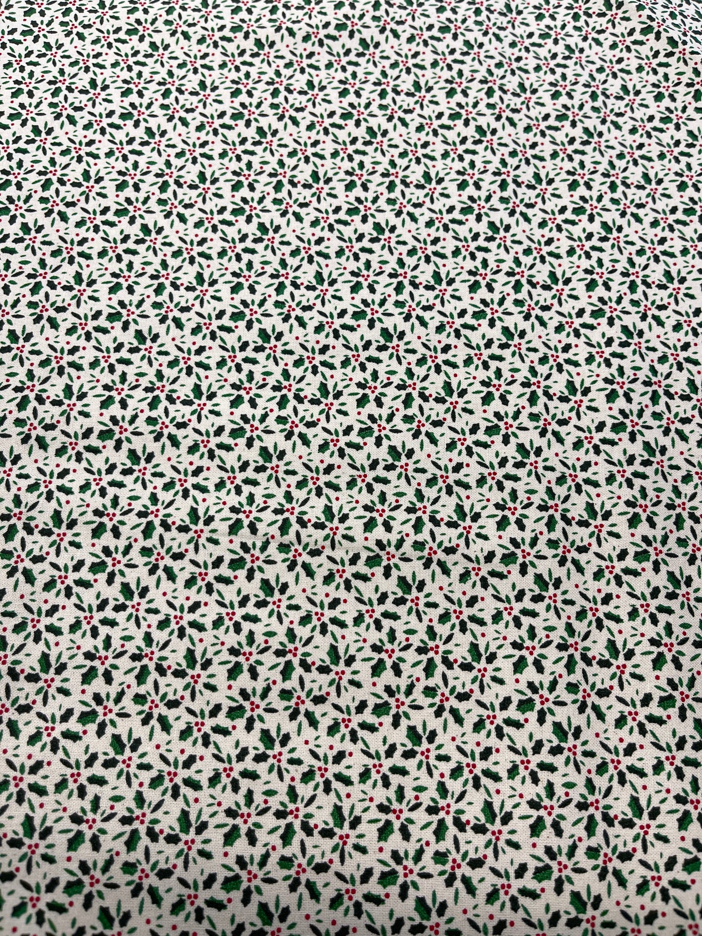White Christmas Cotton - Holly Berry