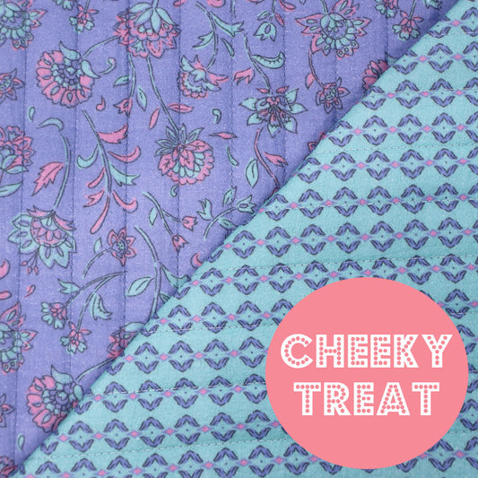 Quilted Double Gauze - Blue/Green - Floral