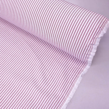 100% Cotton Striped Chambray Fabric - Mauve