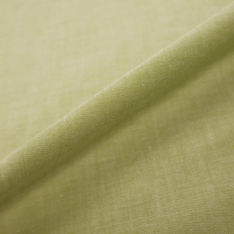 100% Cotton Chambray Fabric - Plain Green