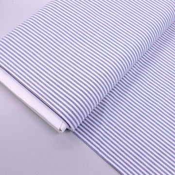 100% Cotton Chambray Fabric - Denim Blue Stripe