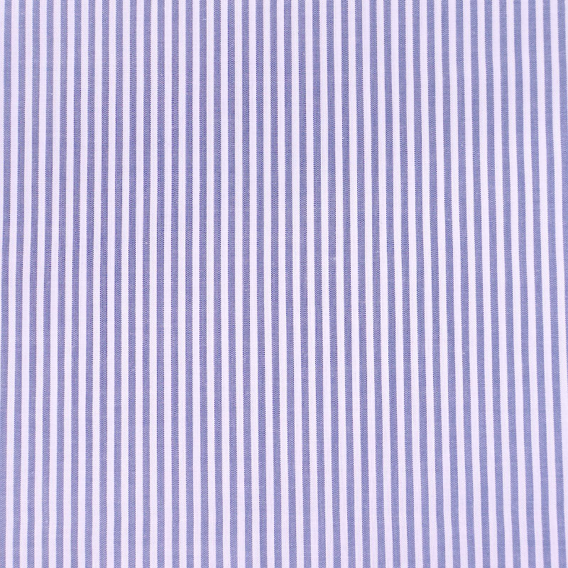 100% Cotton Chambray Fabric - Denim Blue Stripe