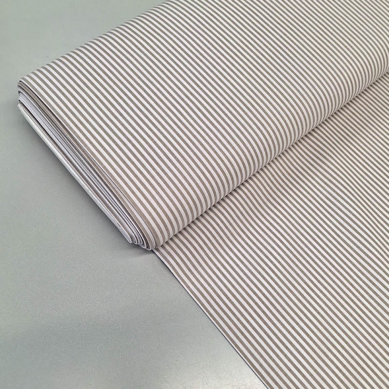 Chambray Cotton - Stripe - Putty
