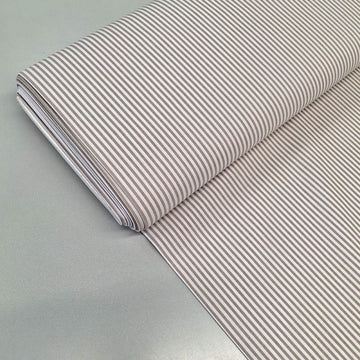 Chambray Cotton - Stripe - Putty