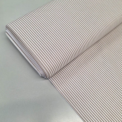 Chambray Cotton - Stripe - Putty
