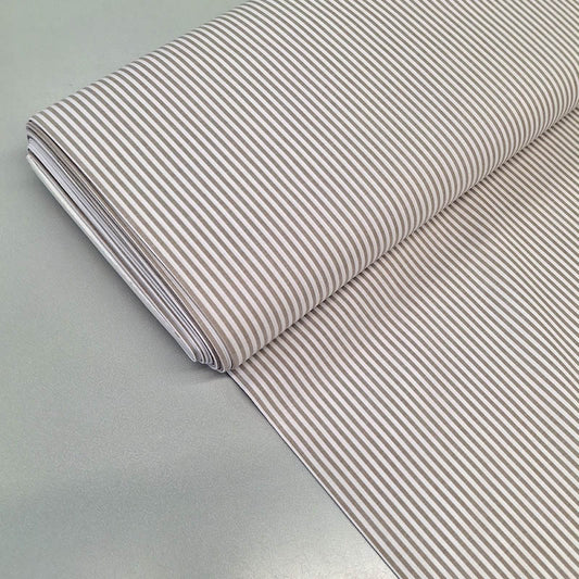 Chambray Cotton - Stripe - Putty