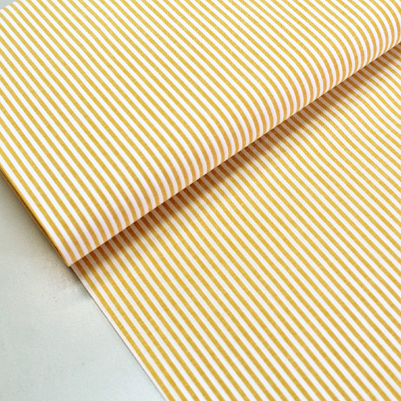 Yellow Stripe Chambray Fabric 100% cotton