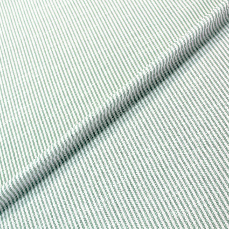 Green Stripe Chambray Furnishing Fabric 