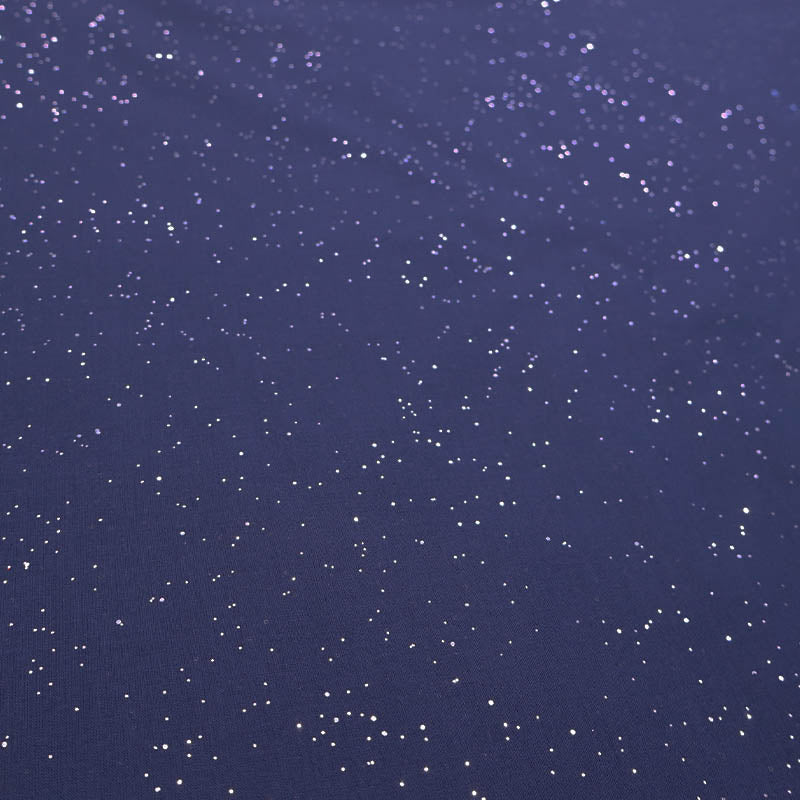 100% Cotton Dark Blue Christmas Fabric - Silver Glitter