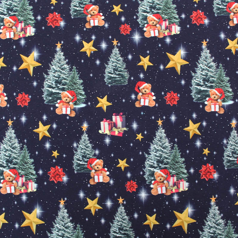 Christmas cotton jersey on sale fabric