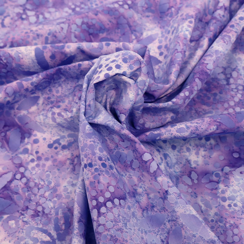 100% Cotton Batik Fabric - Purple Shades Floral 