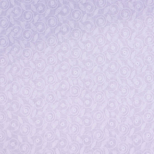 100% Cotton White Broderie Anglaise Fabric - Leaf pattern