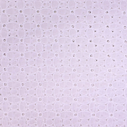 100% Cotton White Broderie Anglaise Fabric - Sun Daze