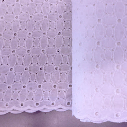 100% Cotton White Broderie Anglaise Fabric - Sun Daze