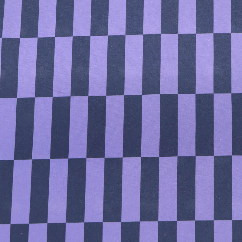 100% Cotton Cotton Canvas Geometric Fabric - Dark Blue and Lavender Purple