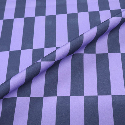 100% Cotton Cotton Canvas Geometric Fabric - Dark Blue and Lavender Purple