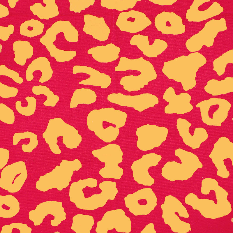 Cotton Canvas - Bright Pink and Orange - Leopard Print
