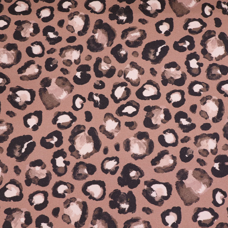 100% Cotton Brown Cotton Canvas Leopard Print Fabric