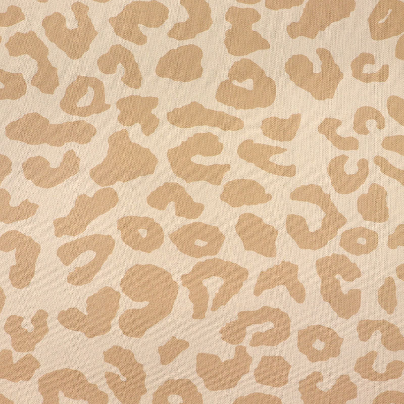 Cotton Canvas - Cream and Beige - Leopard Print