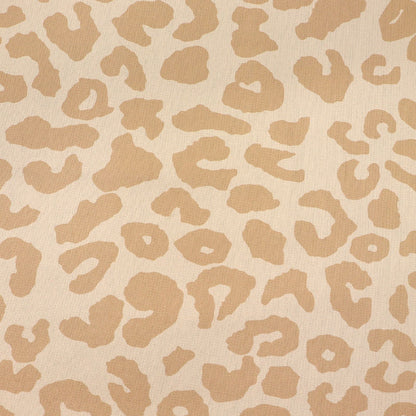 Cotton Canvas - Cream and Beige - Leopard Print