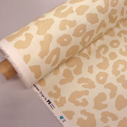 Cotton Canvas - Cream and Beige - Leopard Print