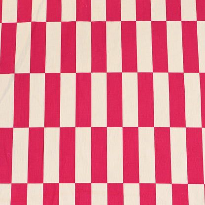 100% Cotton Canvas Fabric - Cream and Pink Geometric design