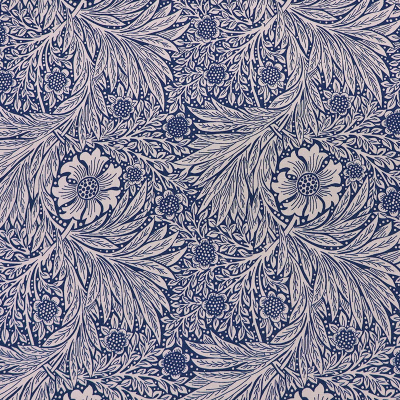 100% Cotton Canvas Fabric - Navy and Cream Floral