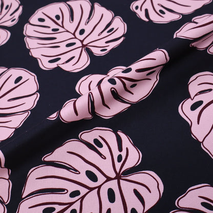 Cotton Canvas - Navy and Purple - Palms